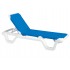 Restaurant Hospitality Poolside Furniture Marina Chaise Lounge Without Arms - White Frame